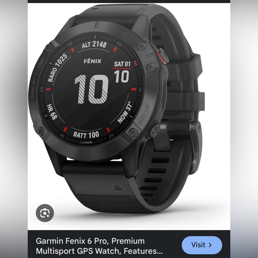 Garmin Fenix 6 Pro Sapphire Carbon Grey DLC Maps Music WiFi GPS 47MM Black Watch